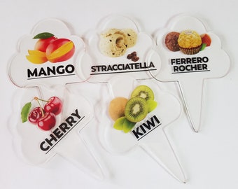 16 stks Gelato Smaak Markers, IJs Labels, Smaak Tags, Gelato Stickers, IJs Sticks