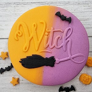 Witch Halloween Embosser fondant stamp, Acrylic embosser for cookies, Cookie Stamp