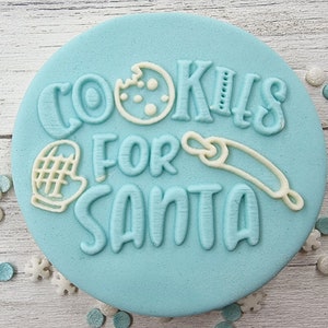 Cookies for Santa Christmas Embosser fondant stamp, Acrylic embosser for cookies, Cookie Stamp