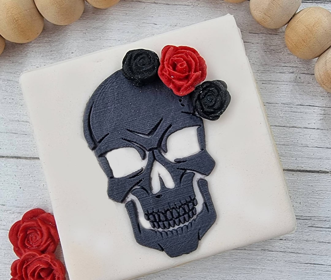 Skull Halloween Embosser Fondant Stamp Acrylic Embosser for Etsy