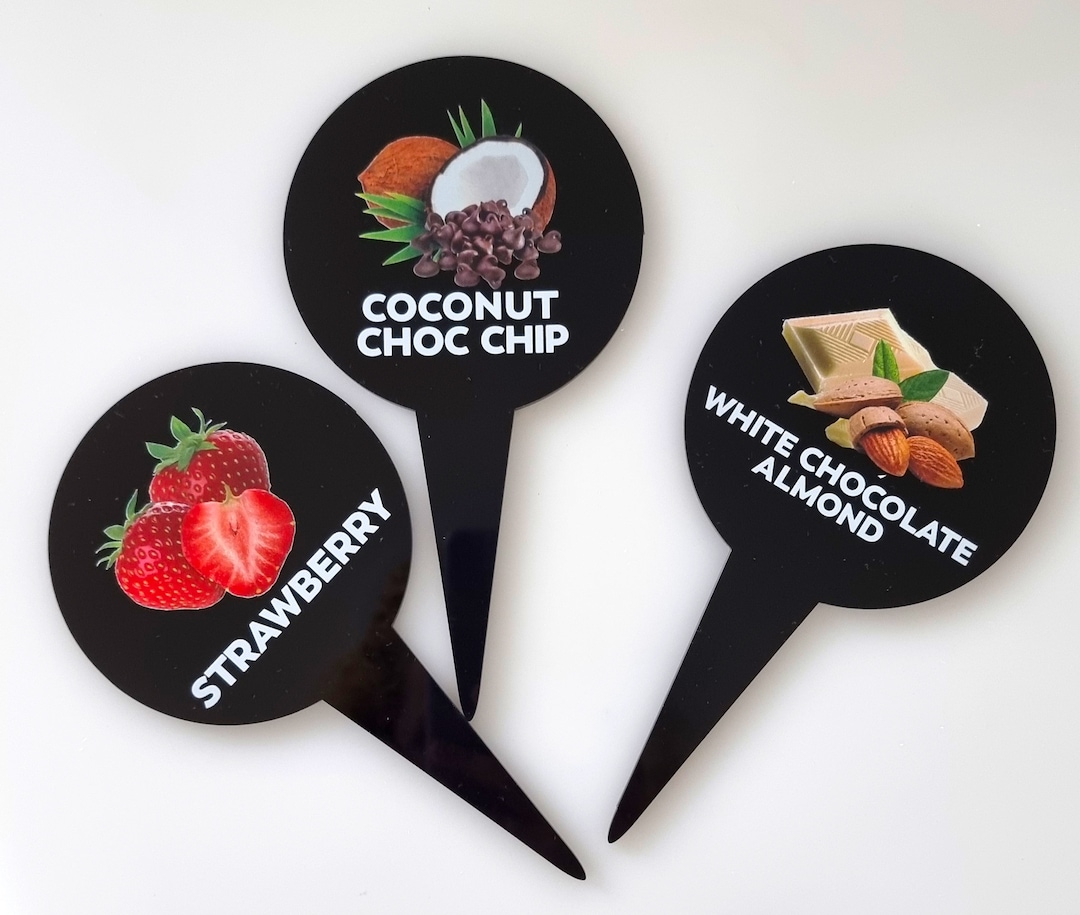 Gelato Flavor Markers, Ice Cream Labels, Flavor Tags, Gelato Stickers