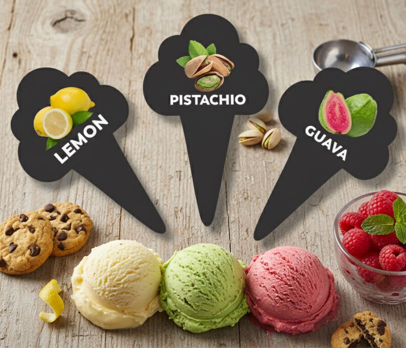 15 Pcs Gelato Flavor Markers, Ice Cream Labels, Flavor Tags, Gelato ...