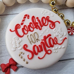 Cookies for Santa Christmas Embosser fondant stamp, Acrylic embosser for cookies, Cookie Stamp