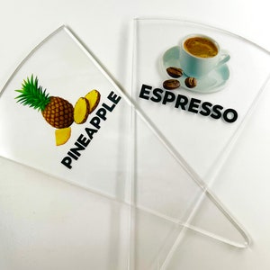 12 pcs Gelato Flavor Markers, Ice Cream Labels, Flavor Tags, Gelato Stickers, Ice Cream Sticks
