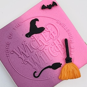 Witch Halloween Embosser fondant stamp, Acrylic embosser for cookies, Cookie Stamp