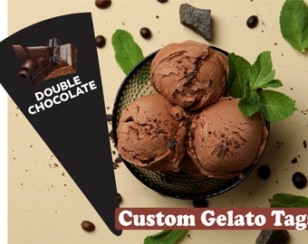 Gelato-smaakmarkers, ijsetiketten, smaaklabels, gelato-stickers, ijssticks