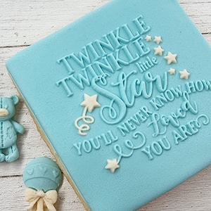 Baby Shower Star Embosser fondant stamp, Acrylic embosser for cookies, Cookie Stamp