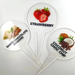 Gelato Flavor Markers, Ice Cream Labels, Flavor Tags, Gelato Stickers, Ice Cream Sticks