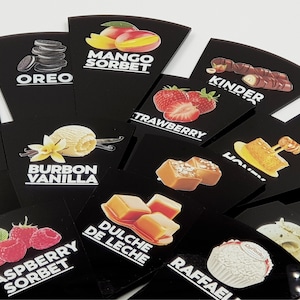 1pcs Gelato Flavor Markers, Ice Cream Labels, Flavor Tags, Gelato Stickers, Ice Cream Sticks