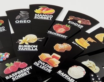 Gelato-smaakmarkeringen, ijslabels, smaaktags, gelato-stickers, ijsstokjes
