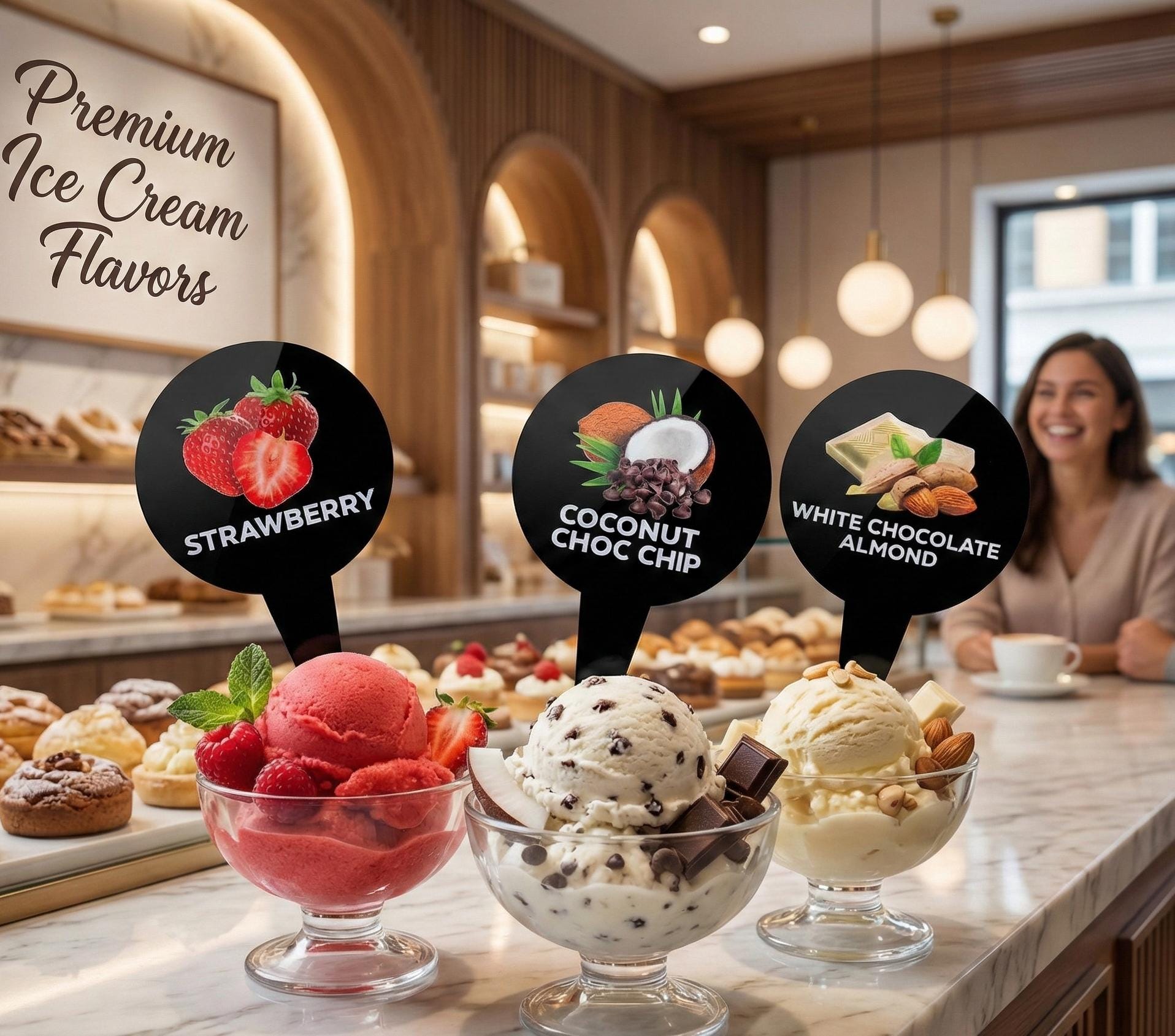 12 Pcs Gelato Flavor Markers, Ice Cream Labels, Flavor Tags, Gelato ...