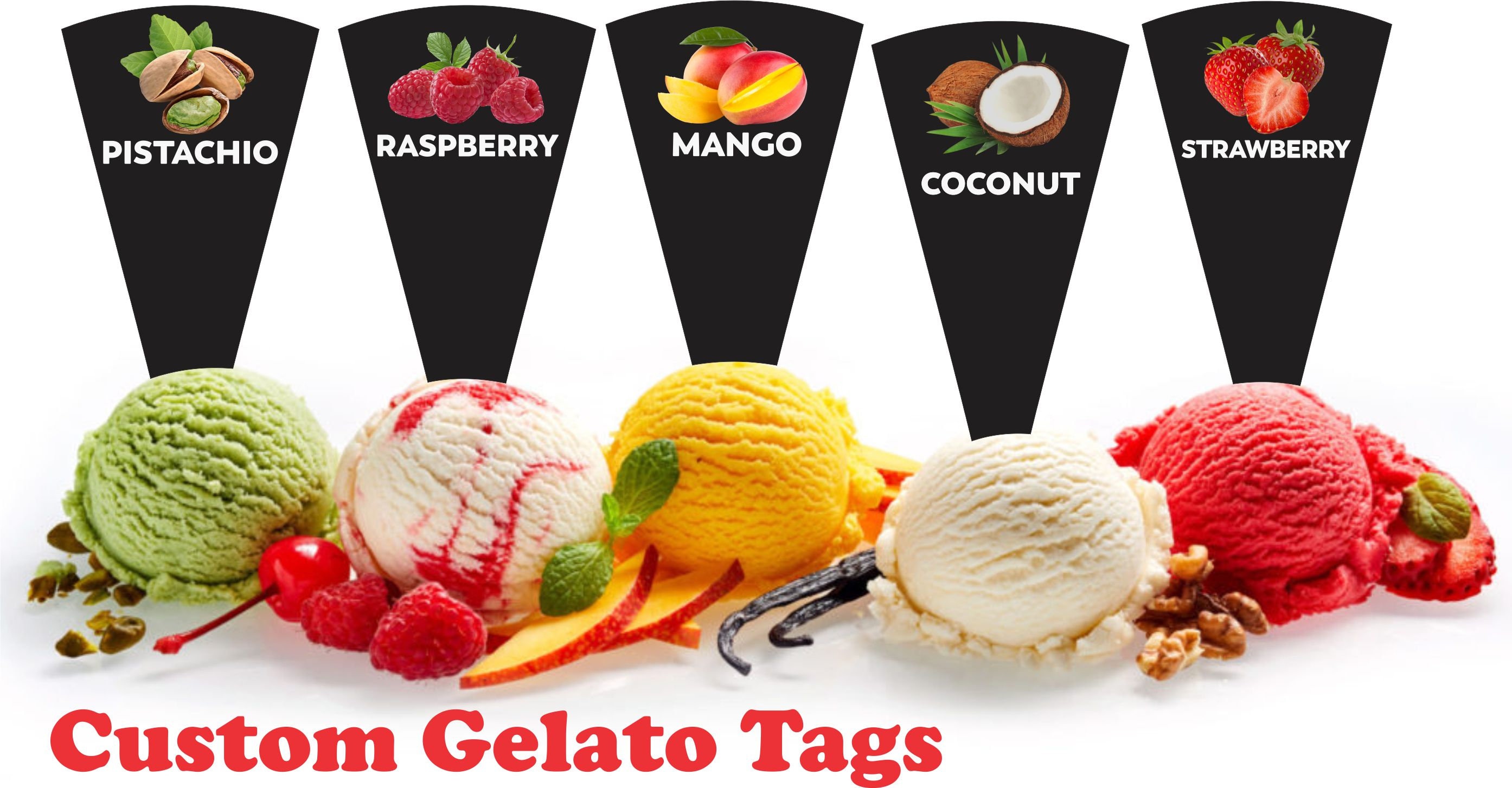 6pcs Gelato Flavor Markers, Ice Cream Labels, Flavor Tags, Gelato ...