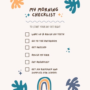 My Morning Checklist (Orange & Teal Rainbow)