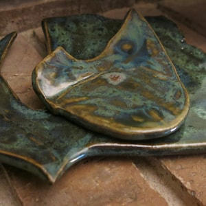 Handmade ceramic Monstera leaf trays