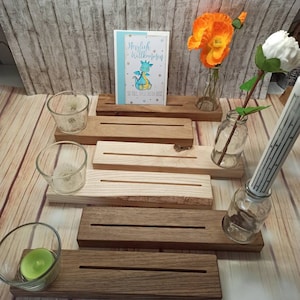 Kartenhalter, Fotohalter, Tischdeko, Wallnussholz, Esche und Eiche Holzständer