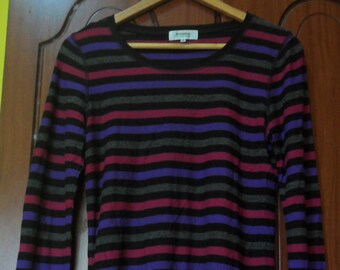Vintage Sonia Rykiel Longsleeve striped tops//French fashion designer//size 40//Made in Japan