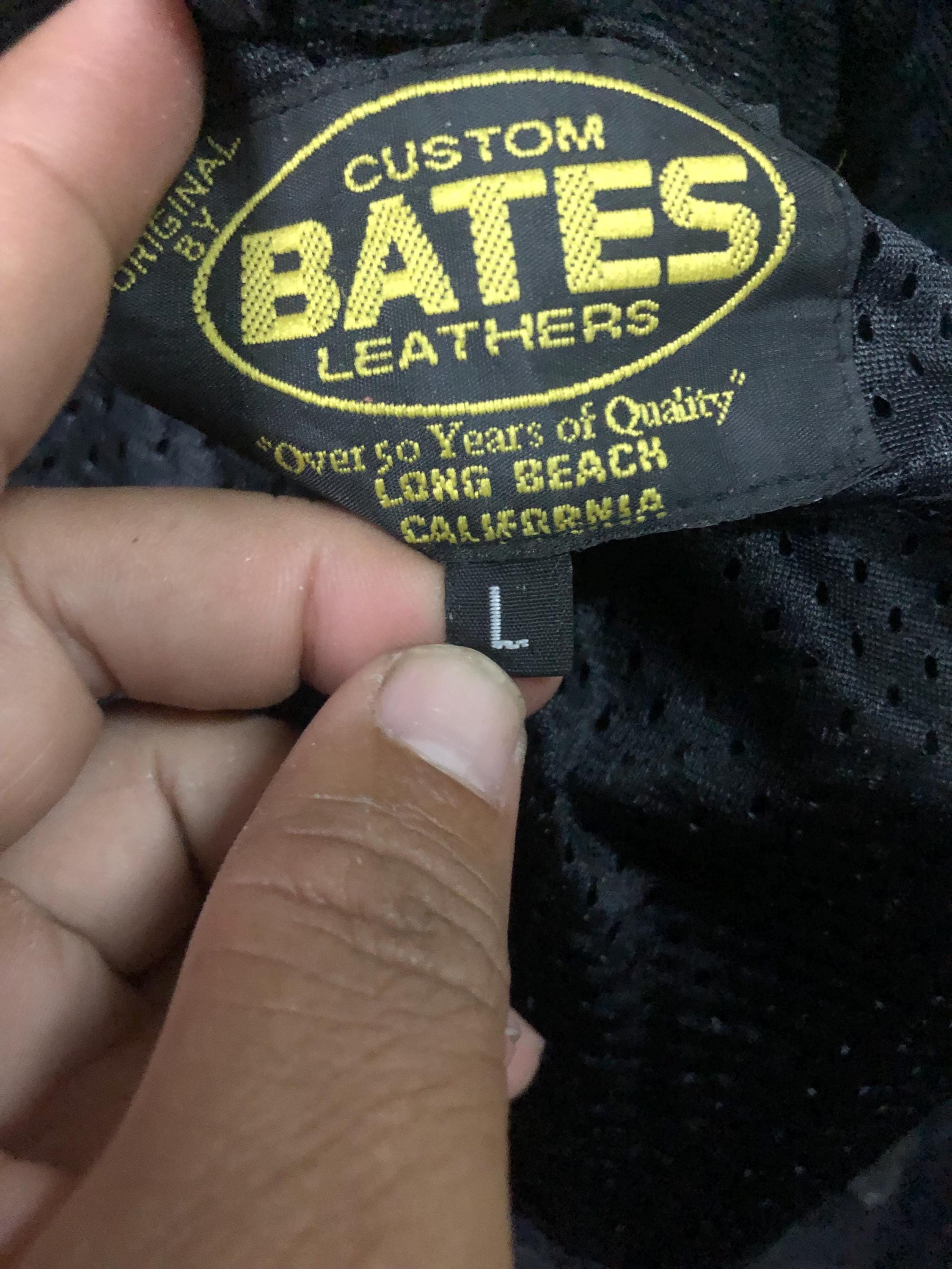 BATES レザー ジャケット ロングビーチ カリフォルニア Bates Long Beach California Bikers Padded Motorcycle Jacket - Etsy