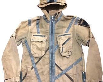 Vintage Avirex faded By sun Hooded Cargo Jacket