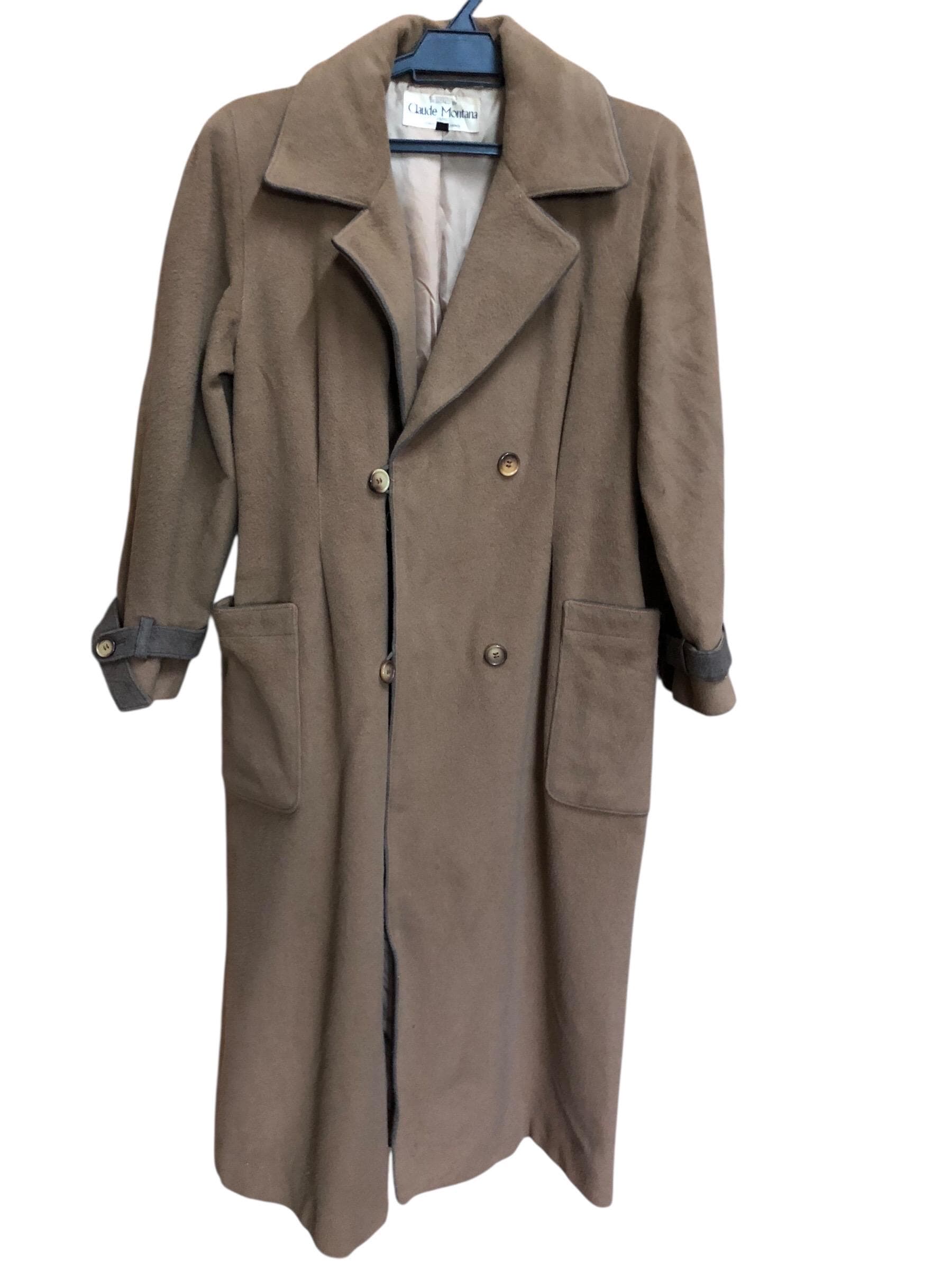 Vintage Claude Montana Paris Wool Double Breast Long Coat - Etsy UK