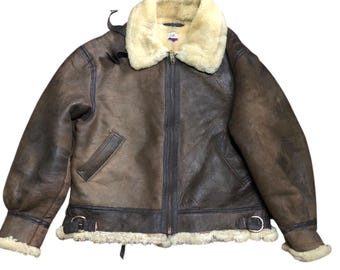Vintage Avirex Type B-3 Sheepskin Jacket Aviator USA - Etsy