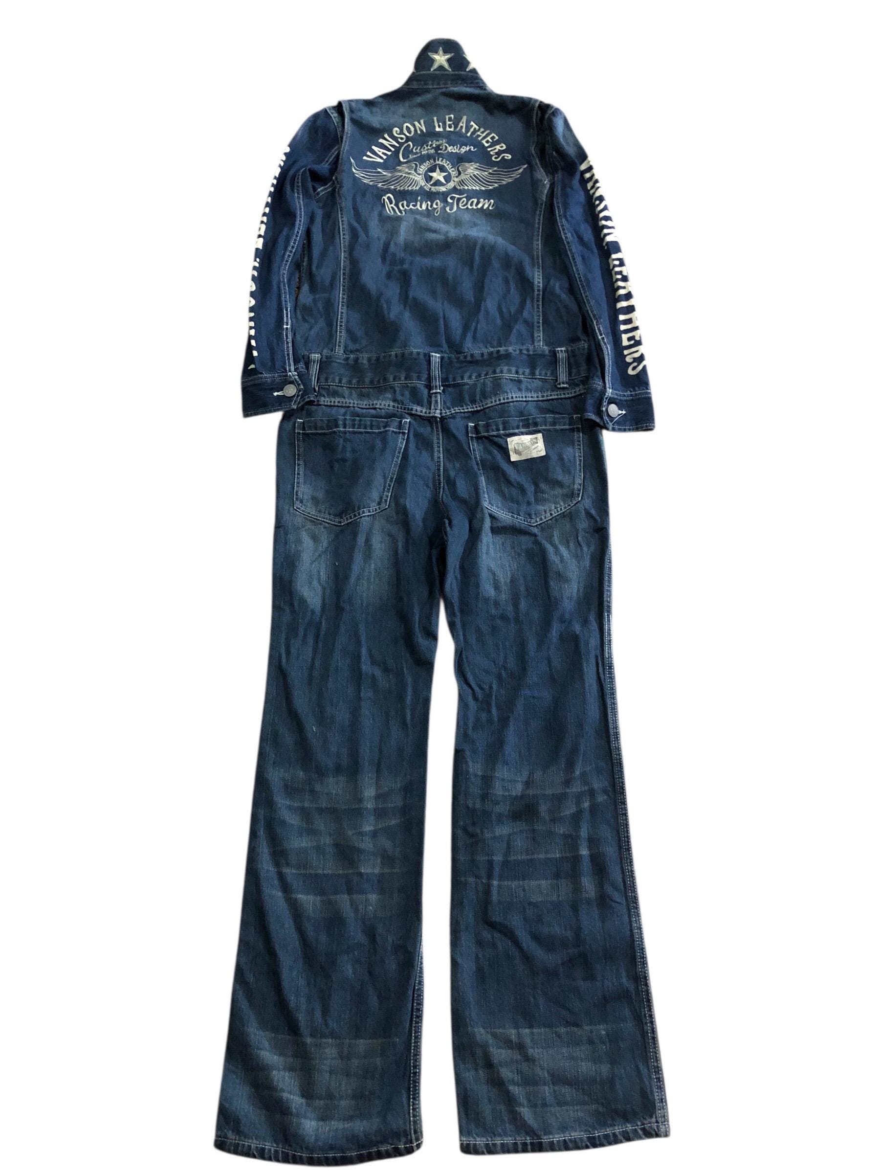Vanson Leather Racing Team Denim Overall Jumpsuit - Etsy