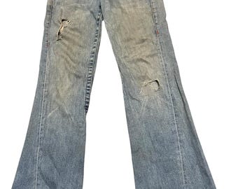 True Religion Section Joey Flare Distressed Denim Pants