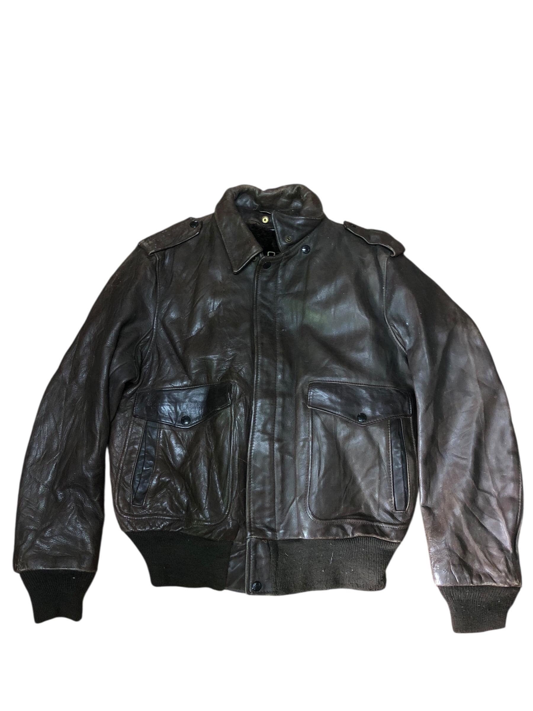 Vintage 90's Schott NYC A2 Leather Jacket - Etsy