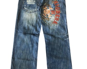 Vintage Edwin 503 Blue Trip Japan Flare Denim Jeans Edwin Bootcut