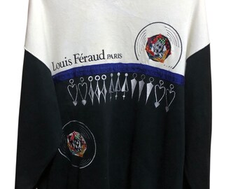 Vintage Louis Feraud Paris Embroidered Logo Sweatshirt - Etsy