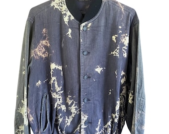 Last Scene Acid Wash Patina Style Bomber Jacket