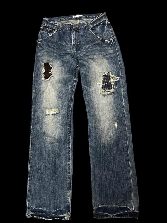 Global Work Patchwork Denim Pants - image 1