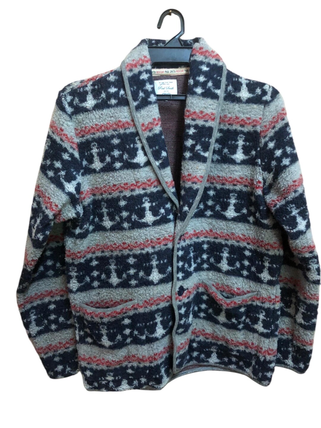 Paul Smith Red Ear Hook Motif Wool Blend Coat - Etsy UK