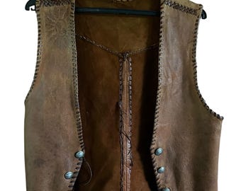 Vintage Cowboy Style Leather Vest