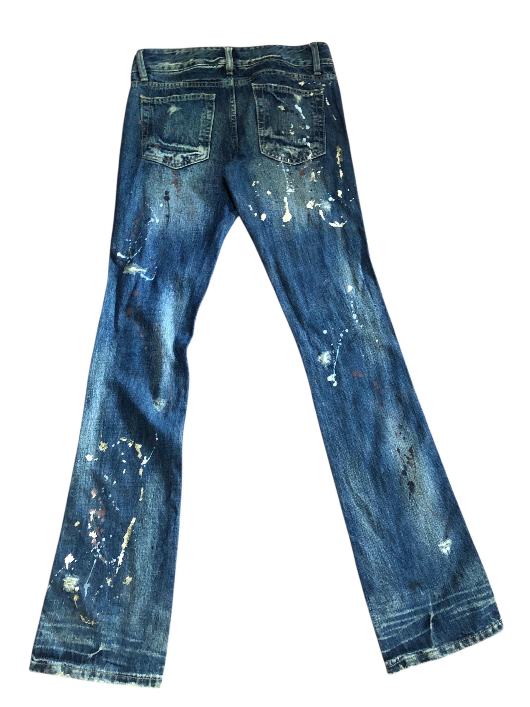 Lip Service Splash Paint Flare Denim Pants - Etsy