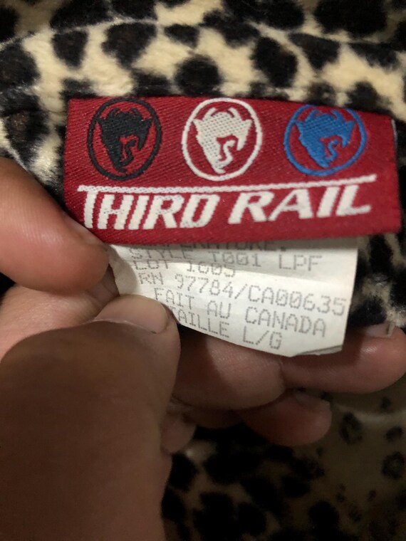 Vintage Third Rail Leopard Motif Button Down Jack… - image 4