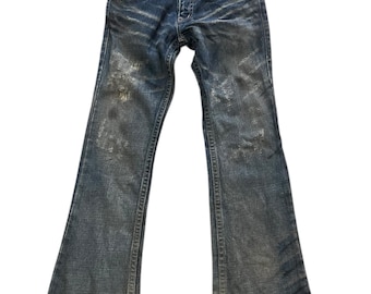 Material Girl Distressed Flare Denim Pants