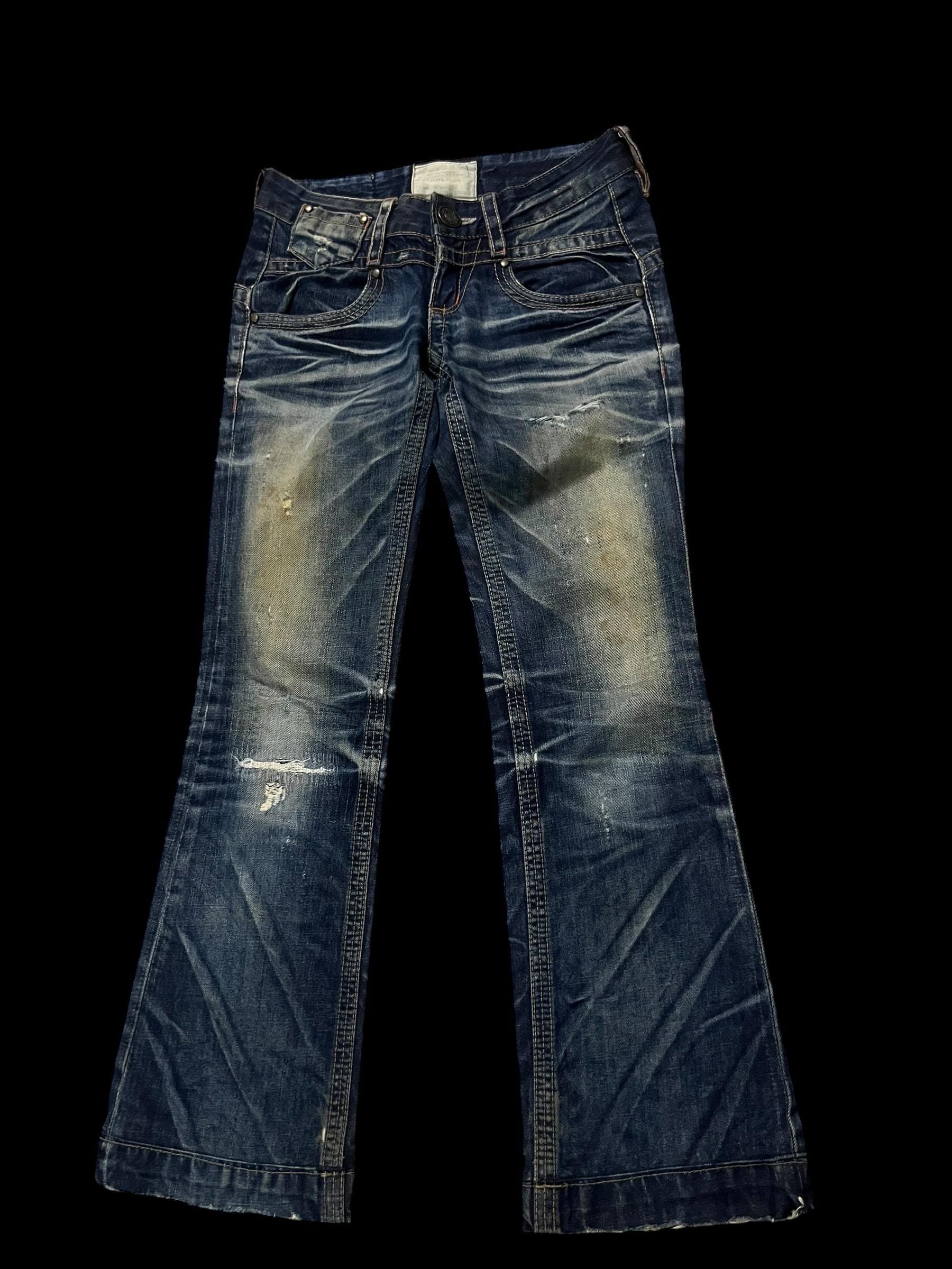Lolita Jeans Distressed Flare Denim Pants - Etsy