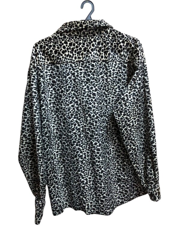 Vintage Third Rail Leopard Motif Button Down Jack… - image 2