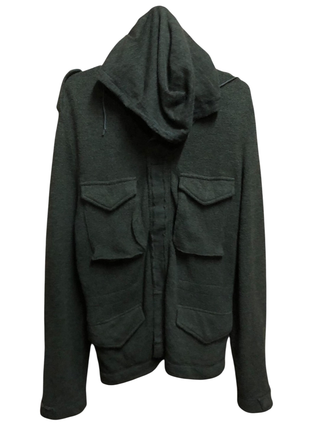 Cabane De Zucca Wool Hooded Military Style Multipocket Jacket - Etsy