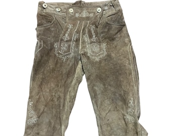 Original Steindl Munchen 2006 Suede Leather Cropped Pants