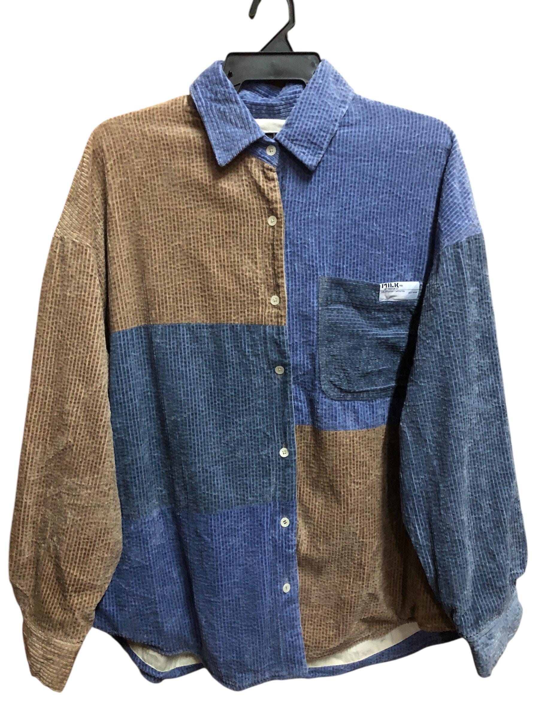 MILKFED Oversize Boxy Patchwork Corduroy Button Down Shirt - Etsy 