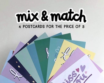 Buy 3 get 1 free! Choose any 4 postcard prints! Positive, Inspirational, Motivational, Mental Health Quotes Cards A6 Prints