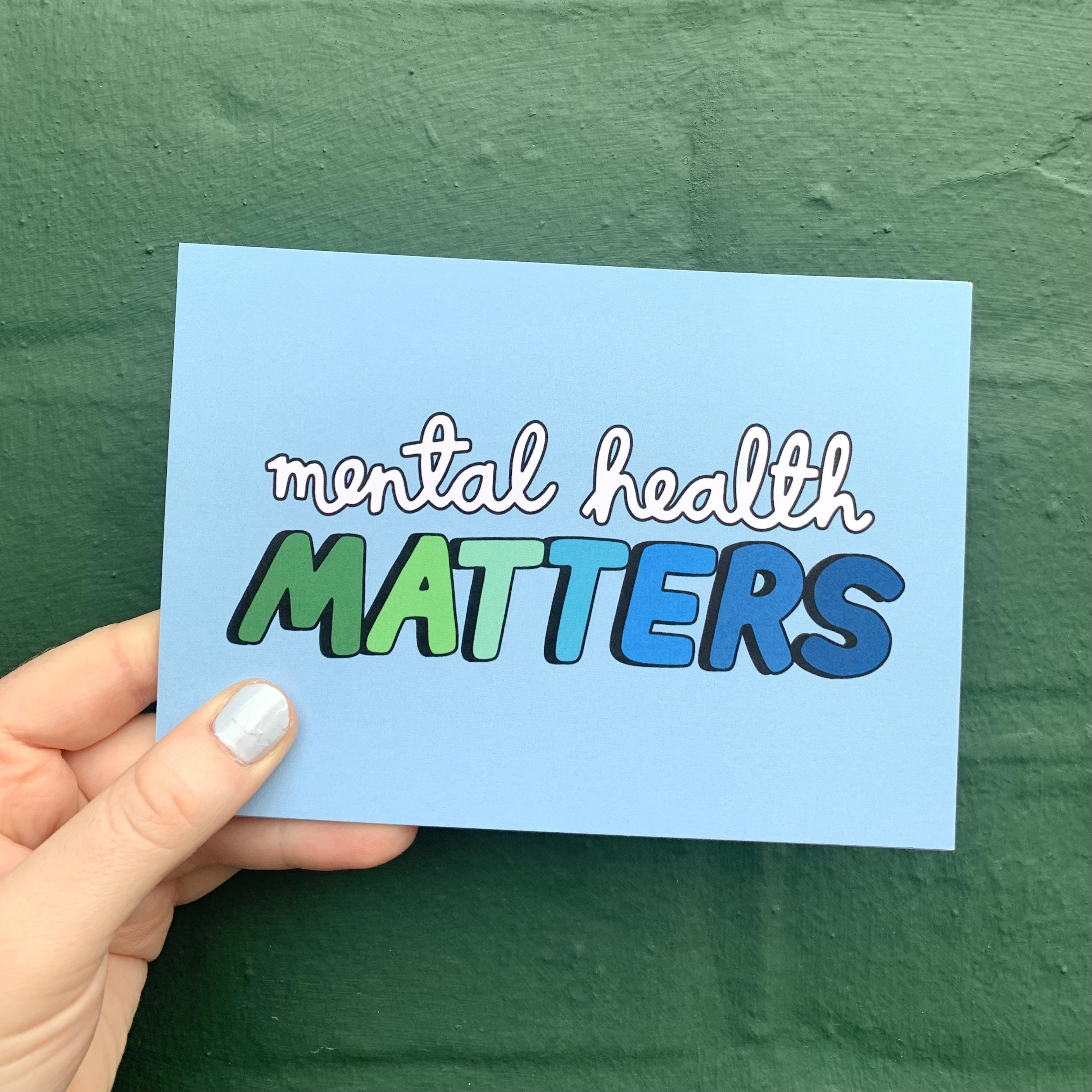 Mental Health Matters Postcard Print Blue Positive Mental Etsy