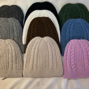 Classic Cable 100% Alpaca Hat/Alpaca Cable Hat/Cable Hat/Winter Cable Hat/Winter Alpaca Cable Hat