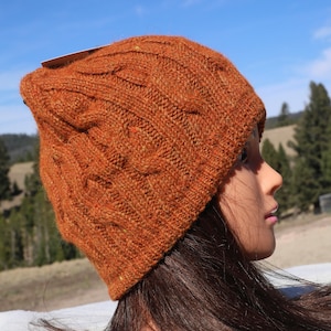 Alpaca Cable Knit Beanie/Winter hat/NEAFP Processed