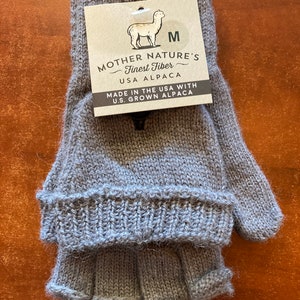 Alpaca Glitten/Half Finger Winter Gloves/NEAFP Processed Light Gray