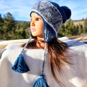 Alpaca Boucle Chullo with Shipibo Designs/Alpaca Boucle Hat with Ear Flaps