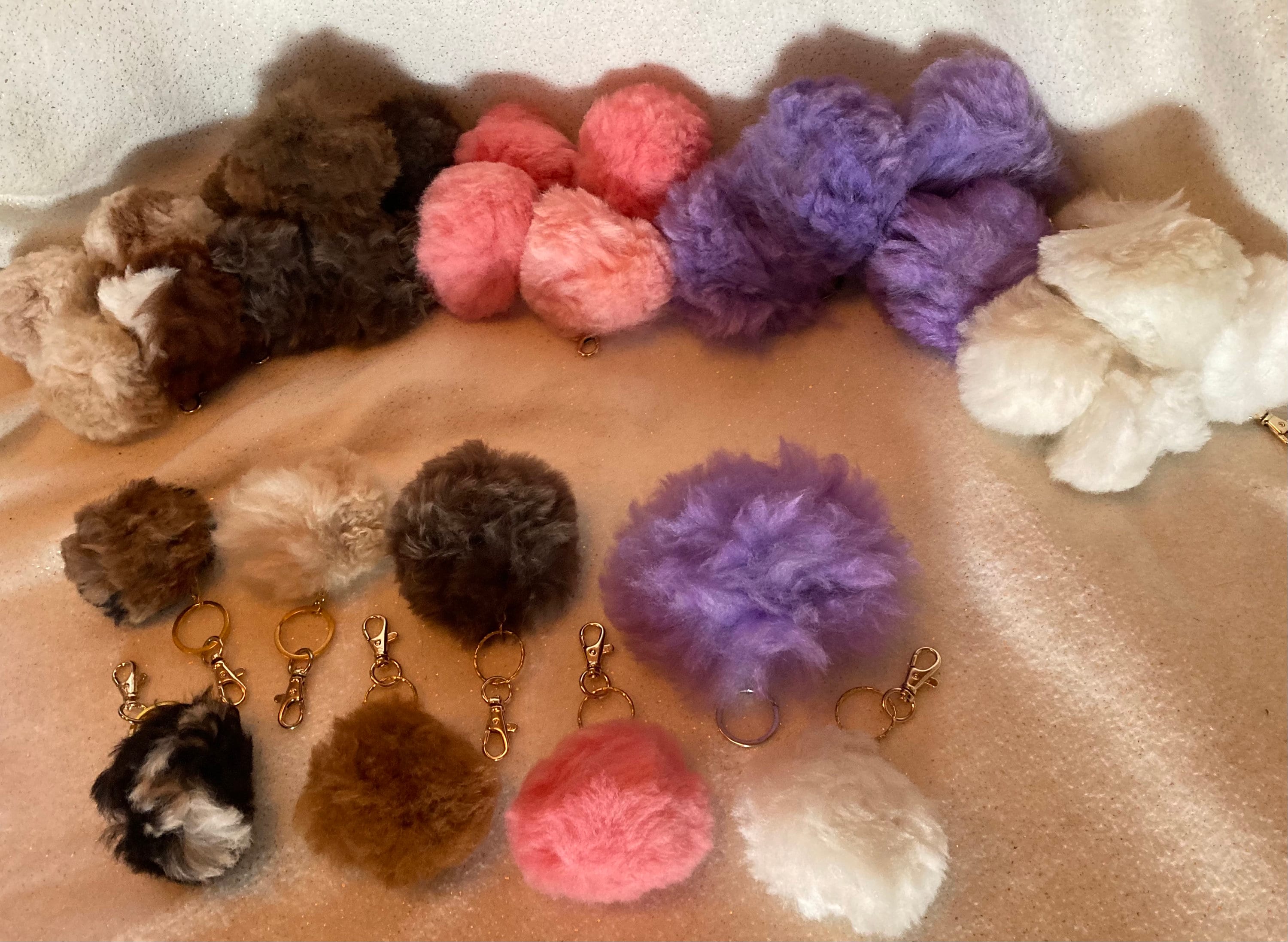 INCT Alpaca Fuzzball Keychain Assorted Greys