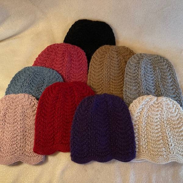 100% Alpaca Scallop Lace Hat/Scallop Lace Alpaca Hat/Scallop Lace Hat/Alpaca Hat/Winter hat
