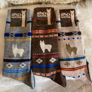 Alpaca Watching Socks in adult & kid sizes/Alpaca unisex socks